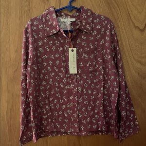 Girls' Floral Maroon Shirt by Caramel Baby & Child London Sz 8